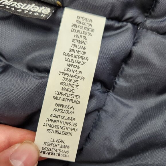 Vintage LL Bean size XL Quilted Lined Gore-tex Insulated Wool Polyester Jacket - Picture 8 of 10